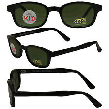 Pacific Coast Original KD's Biker Sunglasses Black Frame Dark Green Lens picture