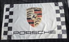 Porsche Checkered Flag Banner 3x5 Garage Racing White 911 GT2 GT3 picture