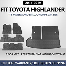 Floor Mats Trunk Mat Cargo Liners For 2014-2019 Toyota Highlander TPE Anti-Slip picture