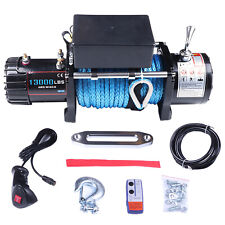 12V Electric Winch Synthetic Rope Truck For Jeep 13000LB Trailer 4WD picture