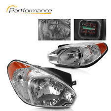 5 plug Headlights Assembly For 2007-2011 Hyundai Accent GS/SE/GLS/SR Pair Chrome picture