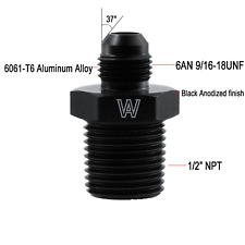 Straight Adapter 6 AN to 1/2 NPT Fitting For Fuel Oil Hose Bare picture