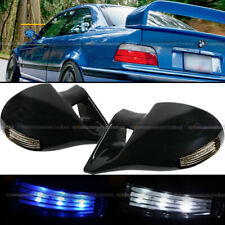 For 90-93 Honda Accord 4DR M-3 Style LED Signal Manual Glossy Black Side Mirror picture