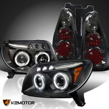 Fits 2003-2005 4Runner Black LED Halo Projector Headlights+Smoke Tail Brake Lamp picture