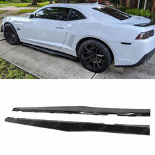 Glossy Black For 10-15 Chevy Camaro Side Skirts Body Extension Splitter LT LS SS picture