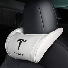 1x Car Seat Pillow Neck Rest Headrest for Tesla Model 3 Y X S White Black Logo picture
