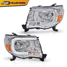 Fit For Toyota Tacoma 05-11 LED DRL Tube Chrome Headlights HeadLamps picture