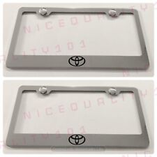 2X Toyota Stainless Steel Chrome Finished License Plate Frame Holder picture