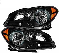 Black Fits 2008-2012 Chevy Malibu Headlights Headlamps Left+Right 08 09 10 11 12 picture