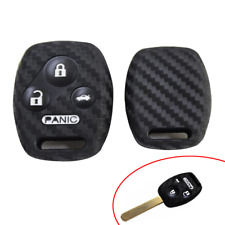 1x Carbon Fiber Soft Silicone Smart Remote Key Fob Case For Honda Accord Civic picture