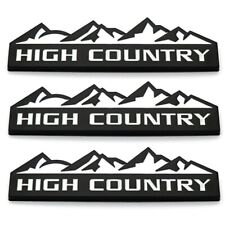 3x New High Country Emblems Badges Fender Side  Silverado White Black picture