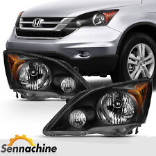 Fits 2007-2011 Honda CR-V Black Headlights Complete Replacement 07 08 09 10 11 picture