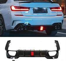 Gloss Black Rear Diffuser W/ Light Fits For BMW 3 Series G20 330i M340i 19-2022 picture