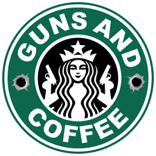 Guns and Coffee NRA Second Amendment Sticker Laptop Bumper Decal #RS4 picture