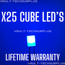 12 Volt Blue 5mm Cube LED Resistor Built In GM Instrument Panel Upgrade 25pc picture