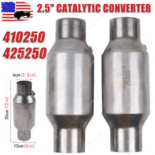 2PCS 2.5 Inch Universal Catalytic Converter 410250 High Flow Stainless Steel US picture