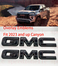 Front & Rear GMC Matte Black  OVERLAY Emblem Badge Fit 2023+ GMC Canyon picture