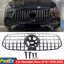For Mercedes Benz W167 GLE350 GLE450 2020-2022 GT Style Front Grill Chrome+Black picture