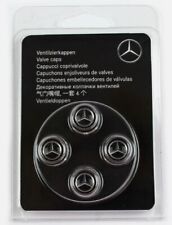 Mercedes Benz OEM Black Valve Stem Caps Cover Set (x4) OEM Q6408126 picture