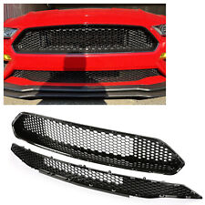 For 2018-2022 Ford Mustang Front Upper Grille + Lower Mesh Grill Honeycomb Black picture