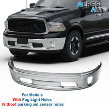 New Front Chrome Steel Bumper For 2013-2018 Dodge Ram 1500 w/ Fog Light Holes picture