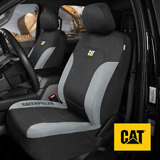 CAT Truck Seat Covers for Front Seats Set - Black Gray Automotive Seat Covers picture