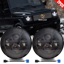 2x 7'' inch Led Headlights&Hi-Low Beam For 2002-2006 Mercedes Benz G500 G55 AMG picture