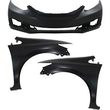 Bumper Cover Kit For 2013-2015 Civic Front 4-Door Sedan Primed 3pc picture