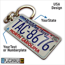 Personalized License Plate Keychain (Faces Can Be Different) Any State /Text/Pic picture