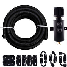 10AN Oil Catch Can Reservoir Tank Baffled + Breather Filter + 10 Feet Fuel Hose picture
