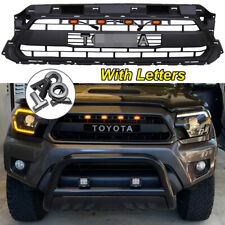 Front Grille For 2012-2015 Toyota Tacoma Bumper Grill Matte Black W/Letter W/LED picture