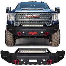 Fit 2020-2023 GMC Sierra 2500/3500 Steel Front Bumper with Winch Plate&Lights picture