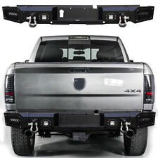Fit 2013-2018 Dodge Ram 1500 Steel Duarble Rear Bumper w/ 4xLED Lights+2xD-rings picture