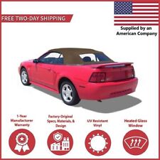 1994-04 Ford Mustang Convertible Soft Top w/ DOT Approved Glass Window, Saddle picture