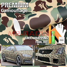 Premium Camouflage Camo Ape Green Car Vinyl Wrap Sticker Decal Sheet Film DIY picture