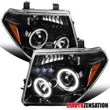 Fit 2005-2007 Pathfinder Frontier LED Halo Projector Headlights Lamp Slick Black picture