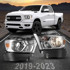 Chrome Headlights for 19-22 Dodge RAM 1500 Factory Style Halogen Headlamps LH&RH picture