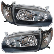 For 2001-2002 Toyota Corolla Headlights Set w/Corner Signal Headlamps Left+Right picture