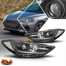 For 17-18 Hyundai Elantra Projector Headlights/Lamps Black Housing Clear Corner picture
