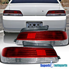 Fits 1997-2001 Honda Prelude Tail Lights Brake Lamps Red/Clear Replacement 97-01 picture