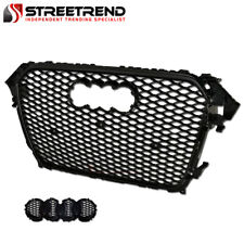Matte Black For 2013-2016 Audi A4/S4 RS Honeycomb Mesh Front Hood Bumper Grille picture
