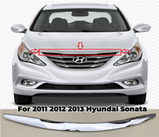 Fit 2011-2013 Hyundai Sonata Chrome Front Upper Hood Grille Molding Trim picture