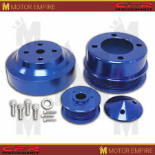 Fits 1979-1993 Ford Mustang 5.0L  Serpentine Pulley Set Billet Aluminum Blue picture