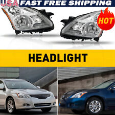 Fit 2010-12 Nissan Altima Chrome Sedan Amber Halogen Headlights Lamps Left+Right picture