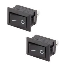 2x Small On/Off Switch Black Rocker DC 12V Push-In General All Purpose Universal picture