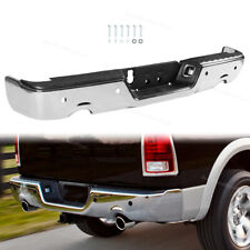 Fits 09-18 Dodge Ram 1500 w/Dual Exhaust & Sensor Holes Chrome Rear Step Bumper picture