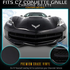 Fit 14-19 Corvette C7 Front Grille Chrome Delete Blackout Vinyl Kit Matte Black picture