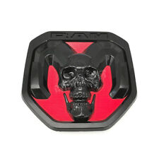 1x OEM Tailgate Emblem Badge Skull fits Ram 1500 2500 3500 Black Red 2019-2024 picture