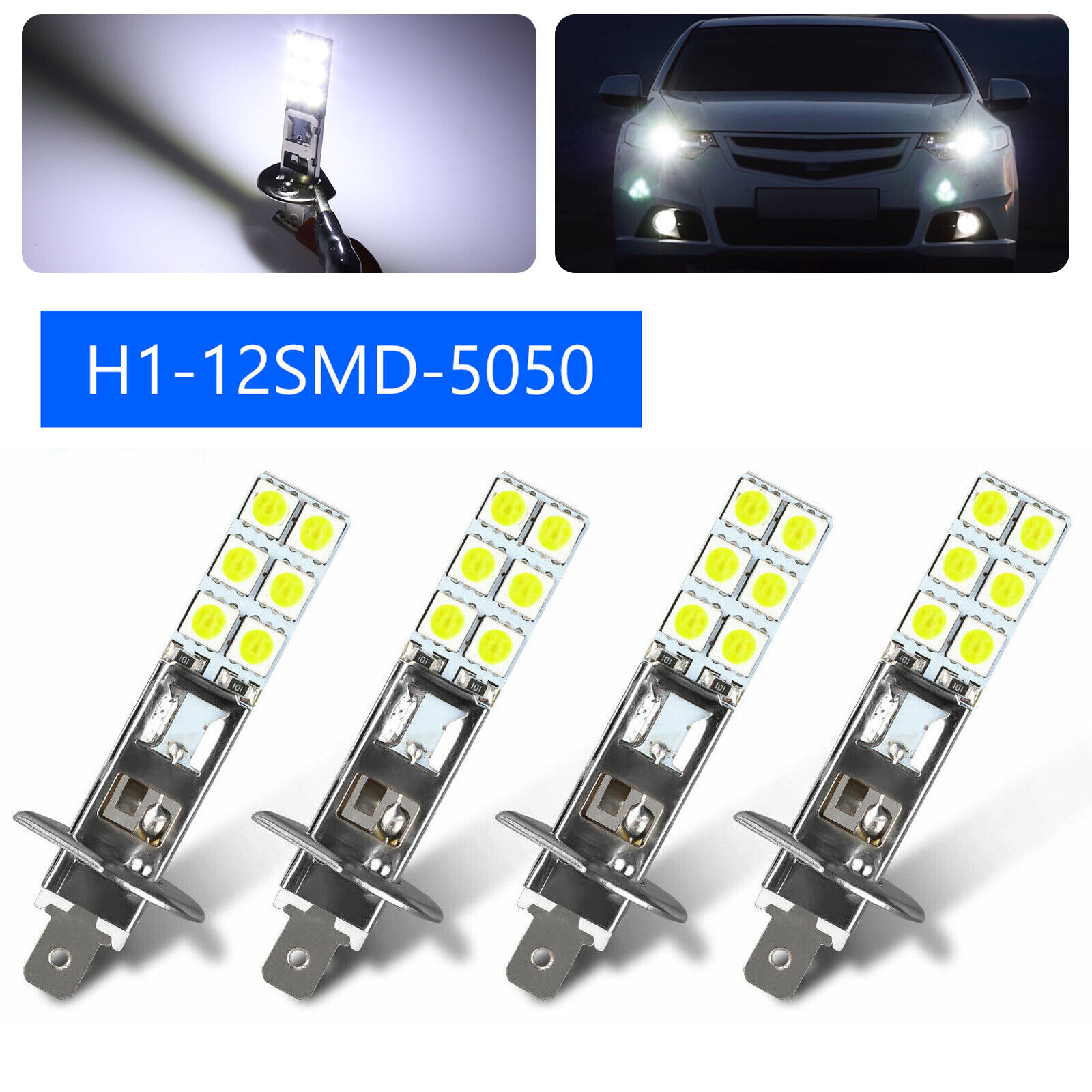 4x H1 CREE LED Fog Bulbs Conversion Kit Driving DRL Lamps 110W 6000K Super White