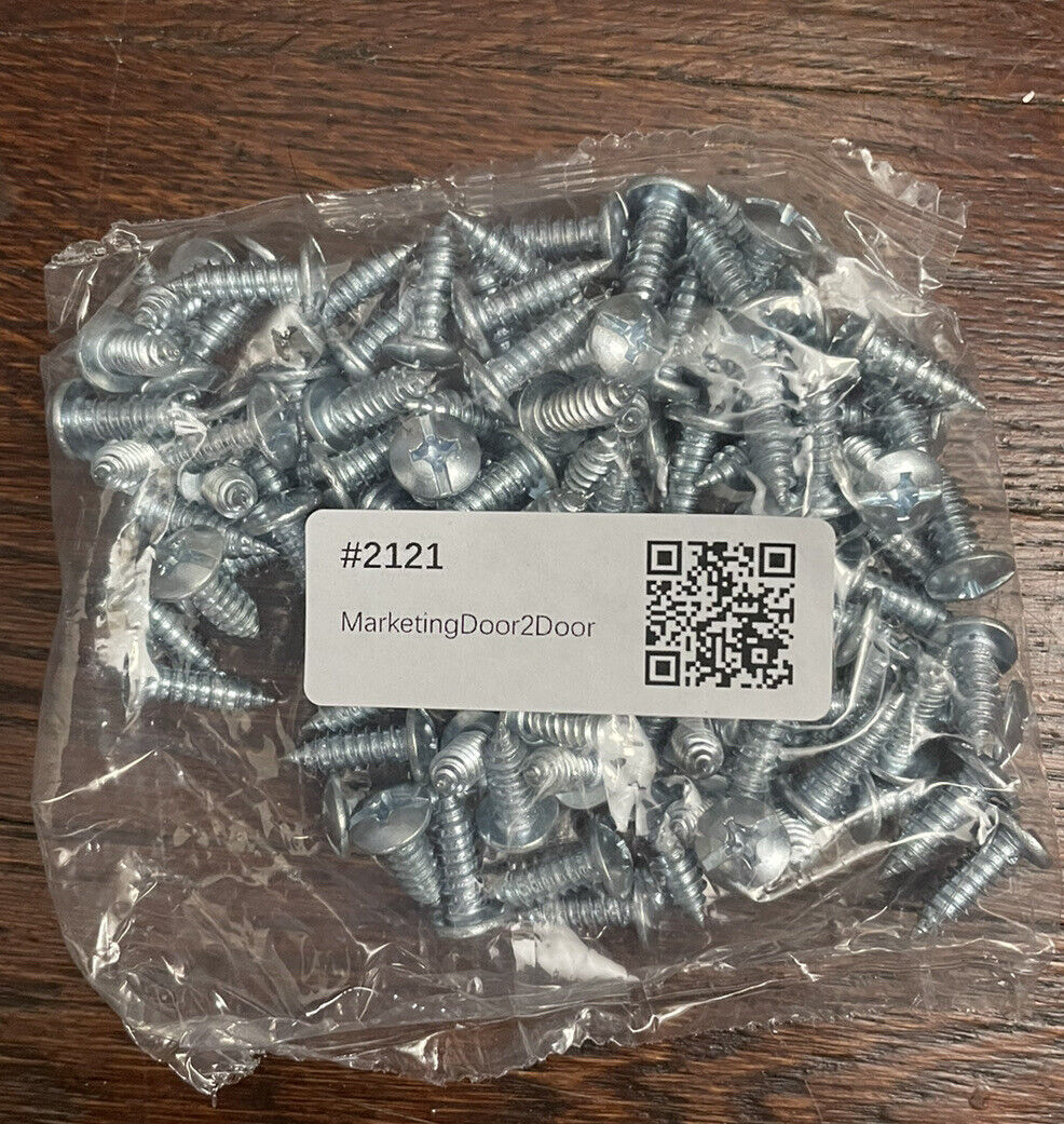 100 License Plate Screws for American Cars #14 X 3/4\